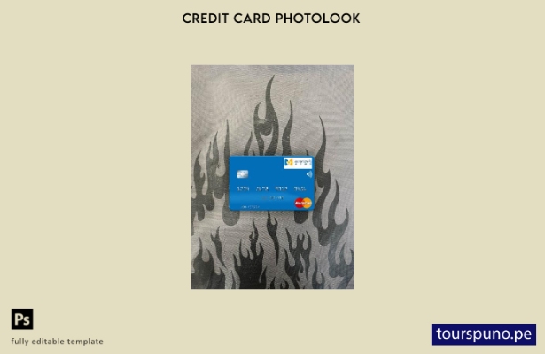 listo para imprimir plantilla frontal de aspecto fotográfico de mastercard de 58